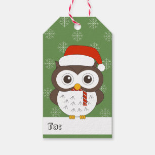 illusima Eule Weihnachtsmann Hut Weihnachten Schne Geschenkanhänger