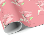 Illusima Fairy Under Blume Peach Wrapping Paper Geschenkpapier (Rolleneckpunkt)