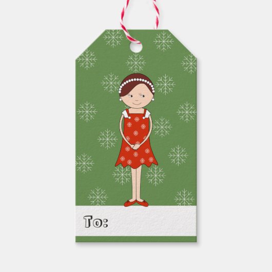 illusima Girl Weihnachtsschneeflocken Geschenkanhänger (Vorderseite)