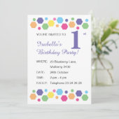 illusima Hexagons Lila Girls Geburtstagsparty Einladung (Stehend Vorderseite)