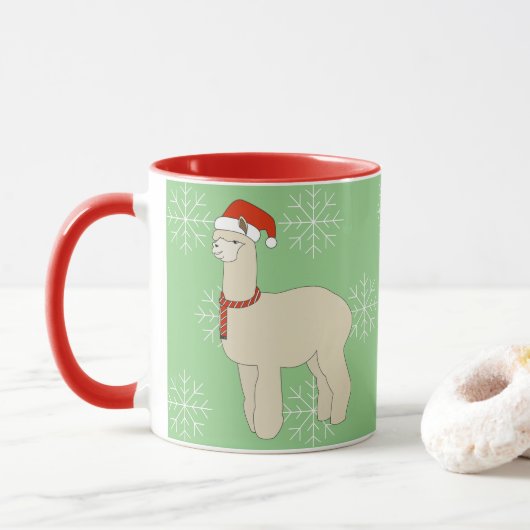 illusima Lamas Weihnachtsschneeflocken Tasse (Mit Donut)