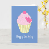 Illusima Liebe Herz Cupcake Blue Card Karte (Gelbe Blume)