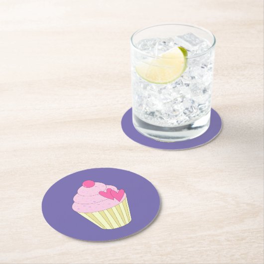 illusima Lila Runder Pappuntersetzer (Vor Ort)