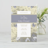 illusima Lila Watercolor Florals Baby Dusche Einladung (Stehend Vorderseite)