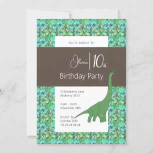 illusima Long Neck Dinosaur Brown 10. Geburtstag Einladung