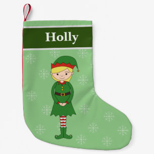 illusima Mädchen Elf Weihnachten Schneeflocken Grü Kleiner Weihnachtsstrumpf