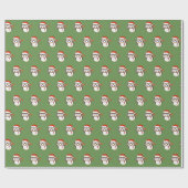 illusima Mr. Owl Christmas Green Geschenkpapier (Flach)