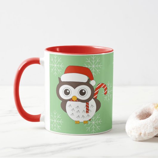 illusima Mr. Owl Weihnachtsschneeflocken Light Gre Tasse (Mit Donut)