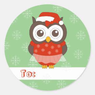 illusima Owl Ballerina Weihnachten Schneeflocken G Runder Aufkleber