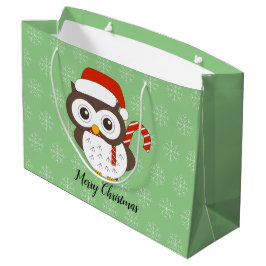 illusima Owl Weihnachtsschneeflocke Licht Grün Große Geschenktüte