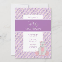 illusima Pink Lila Töne Blumenbaby Dusche Einladung