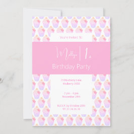 illusima Rainbow Cupcakes 1. Geburtstag Party Einladung