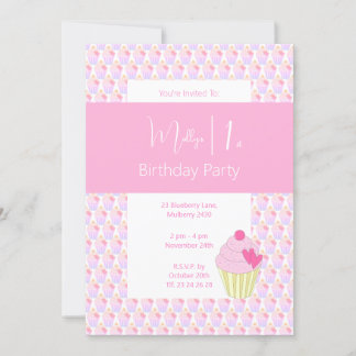 illusima Rainbow Cupcakes 1. Geburtstag Party Einladung