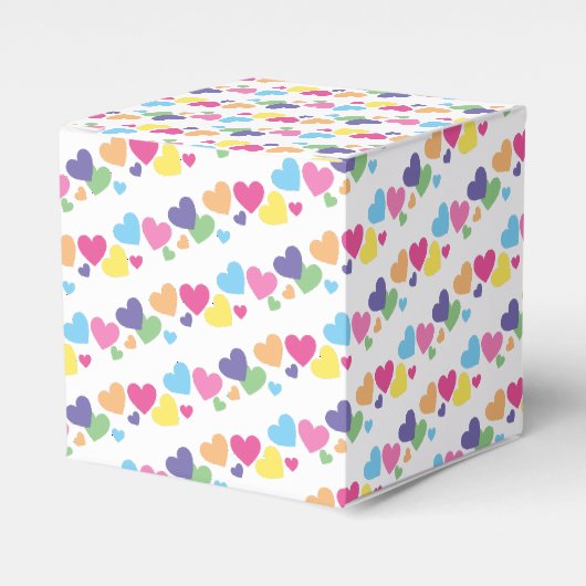 illusima Regenbogen-Herzen-Muster-Party Geschenkschachtel (Vorderseite)