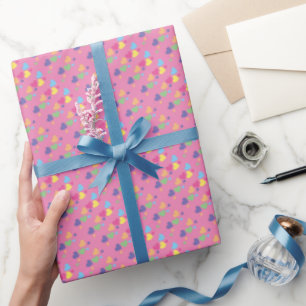 illusima Regenbogen-Liebesherzen Geschenkpapier