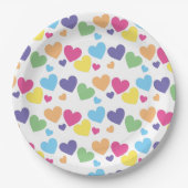 illusima Regenbogen-Liebesherzen-Party Pappteller (Vorderseite)