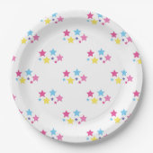 illusima Regenbogen-Stern-Muster-Party Pappteller (Vorderseite)