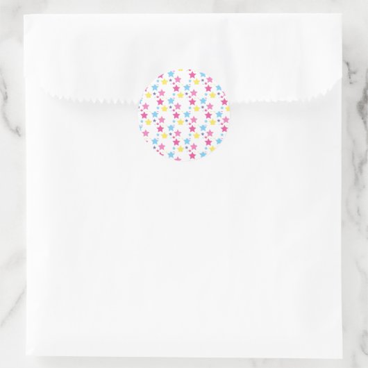 illusima Regenbogen Sterne Party Runder Aufkleber (Tasche)