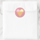 illusima Strawberry Banana Eiscreme Rosa Runder Aufkleber (Tasche)
