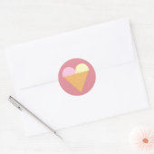 illusima Strawberry Banana Eiscreme Rosa Runder Aufkleber (Umschlag)
