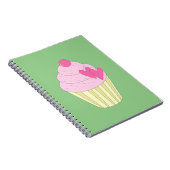 illusima Strawberry Cupcake - Grüner Hintergrund Notizblock (Rechte Seite)