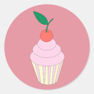 illusima Strawberry Cupcake Pink Runder Aufkleber
