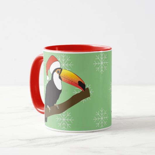 illusima Toucan Christmas Snowflakes Tasse (Vorderseite Links)