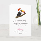 illusima Toucan Weihnachtsschneeflocken Grün Feiertagskarte (Rückseite)