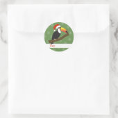 illusima Toucan Weihnachtsschneeflocken Grün Runder Aufkleber (Tasche)