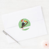 illusima Toucan Weihnachtsschneeflocken Light Gree Runder Aufkleber (Umschlag)