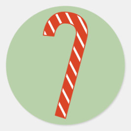Illusima Weihnachten Rot und Weiß Candy Cane Runder Aufkleber