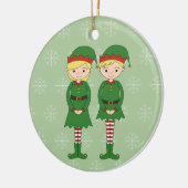 illusima Weihnachtselfen Snowflakes Grün Keramik Ornament (Links)