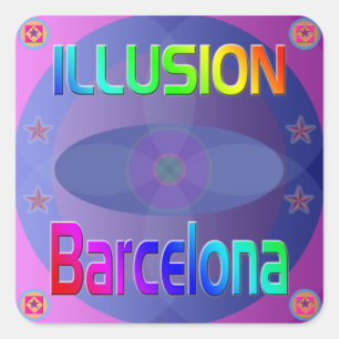 "ILLUSION Barcelona" Aufkleber! Quadratischer Aufkleber