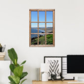 Illusion der Beach View aus einem Fake-Holzfenster Poster (Heimbüro)