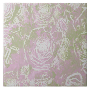 Illusion der Rose - Rosa rot Fliese