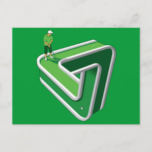Illusion des Golfspielers Postkarte