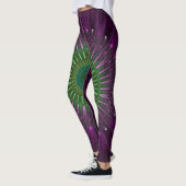 Illusion des lila und grünen Fraktals Leggings (Links)