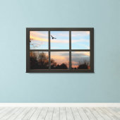 Illusion des Schwarzen Fakes des Sonnenuntergangs Leinwanddruck (Insitu (Holzboden))