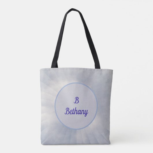 Illusion des Sonnenbildes mit Monogramm Tote Bag Tasche (Rückseite)