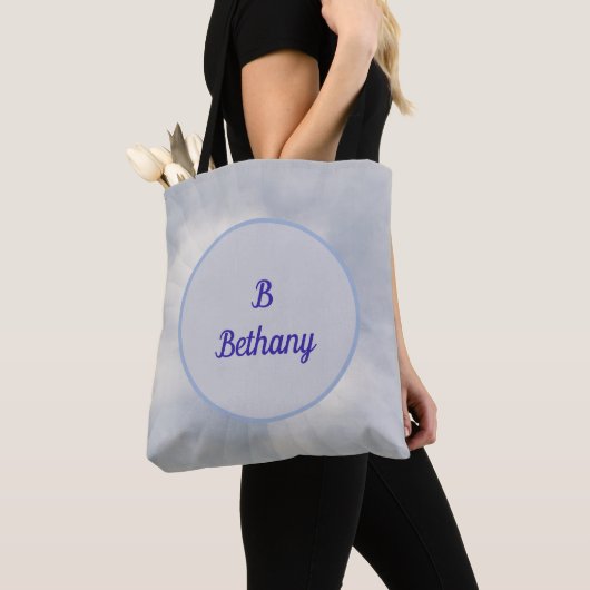 Illusion des Sonnenbildes mit Monogramm Tote Bag Tasche (Von Nahem)