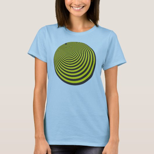Illusion gelber und schwarzer Kugel T-Shirt (Vorderseite)
