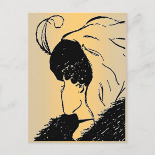 Illusion, jung, alte Frau Postkarte