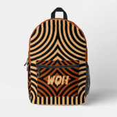 Illusion Peach & Marsala Custom Monogram Backpack Bedruckter Rucksack (Vorderseite)