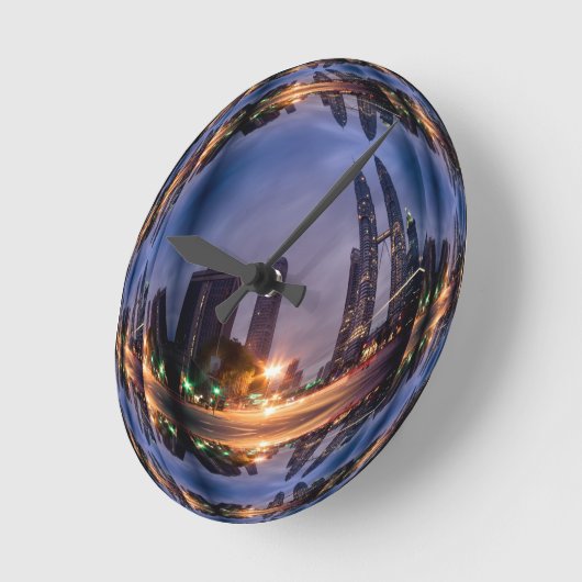 Illusion Seifenblase Wall Clock Runde Wanduhr (Winkel)