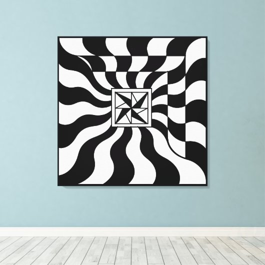 Illusionary Square | Modern Leinwanddruck (Insitu (Holzboden))