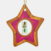 Illusions-Fotogrenze des hölzernen Sternes Keramik Ornament (Links)