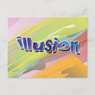 Illusionsabstraktes Design Aquarell Postkarte