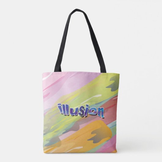 Illusionsabstraktes Design Aquarell Tasche (Rückseite)
