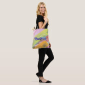 Illusionsabstraktes Design Aquarell Tasche (Am Model)