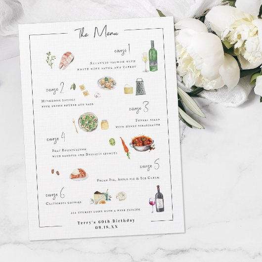 Illustrated Bespoke | Wedding Menu Menükarte